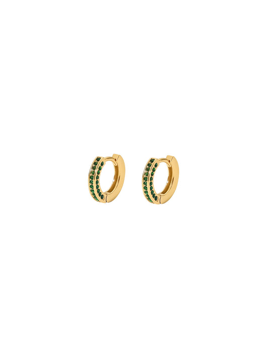 Green zirconia gold steel hoops