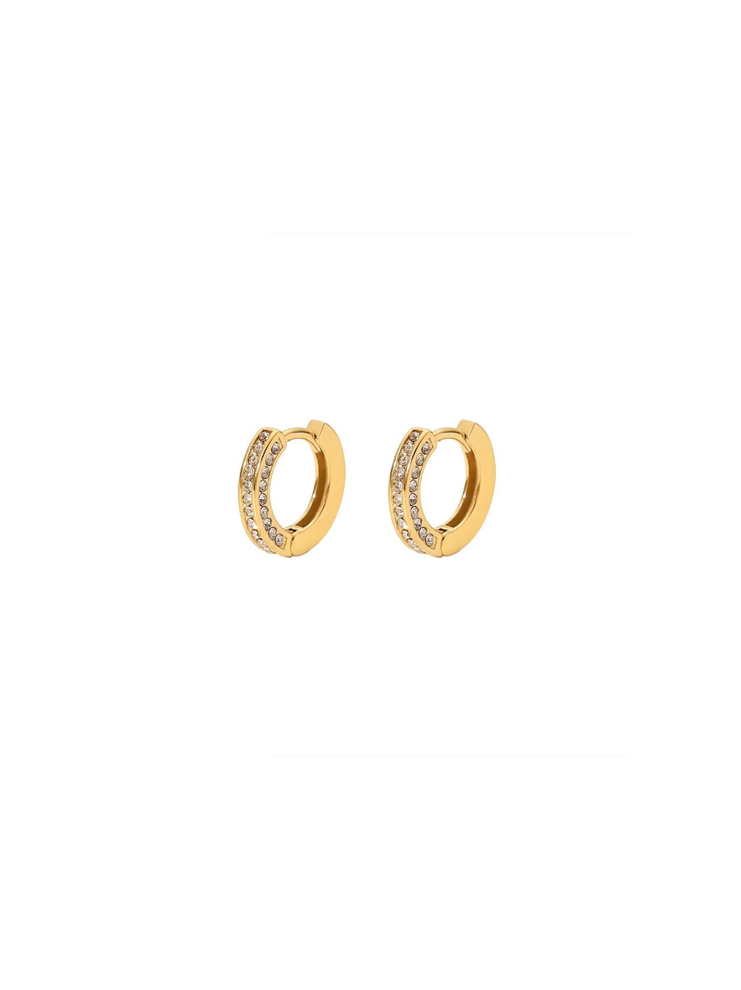 Zirconia gold steel hoops