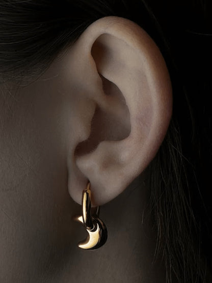 Moon gold steel hoops