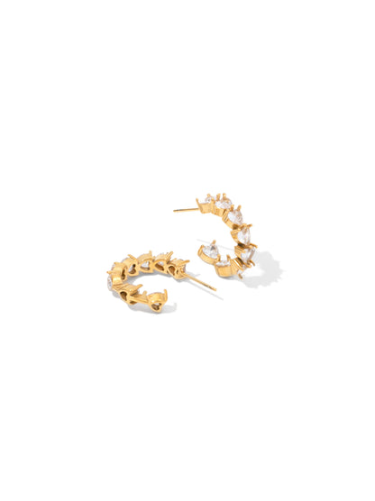 Zirconia gold steel hoops