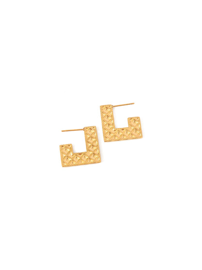 Golden steel earrings