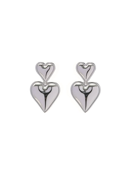 Heart silver steel earrings