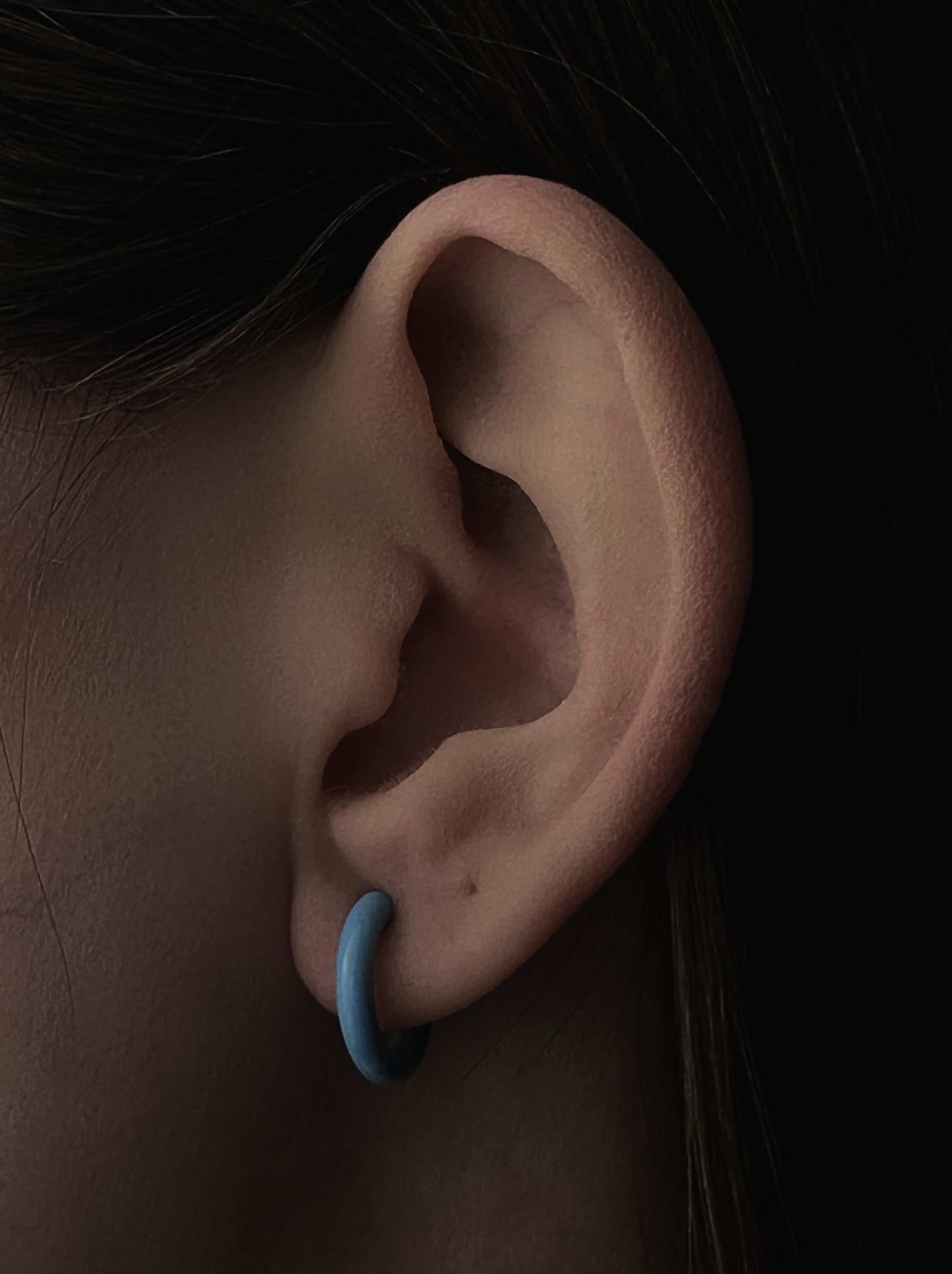 Blue enamelled silver steel rings