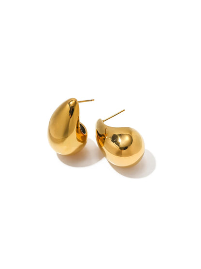 Golden steel drop earrings