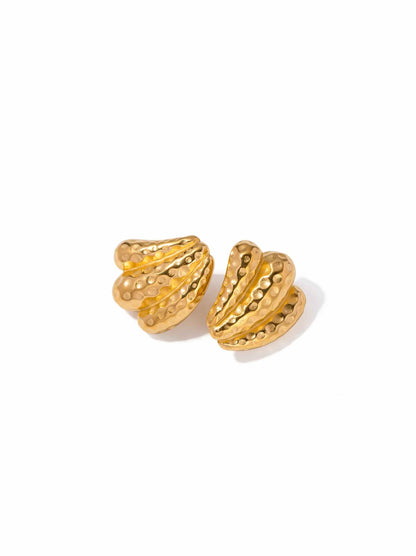 Shell gold steel earrings