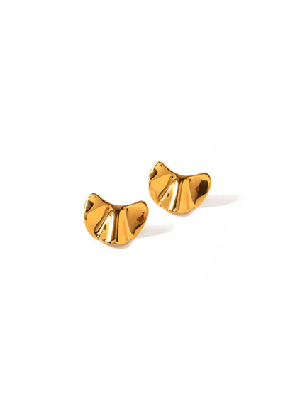 Irregular Golden Steel Earrings