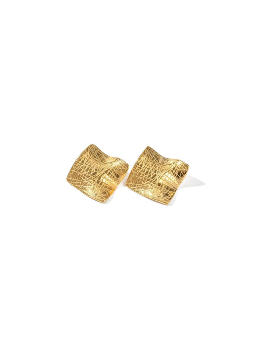 Diamond gold steel earrings