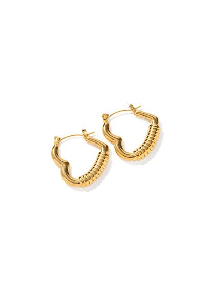 Heart gold steel hoops