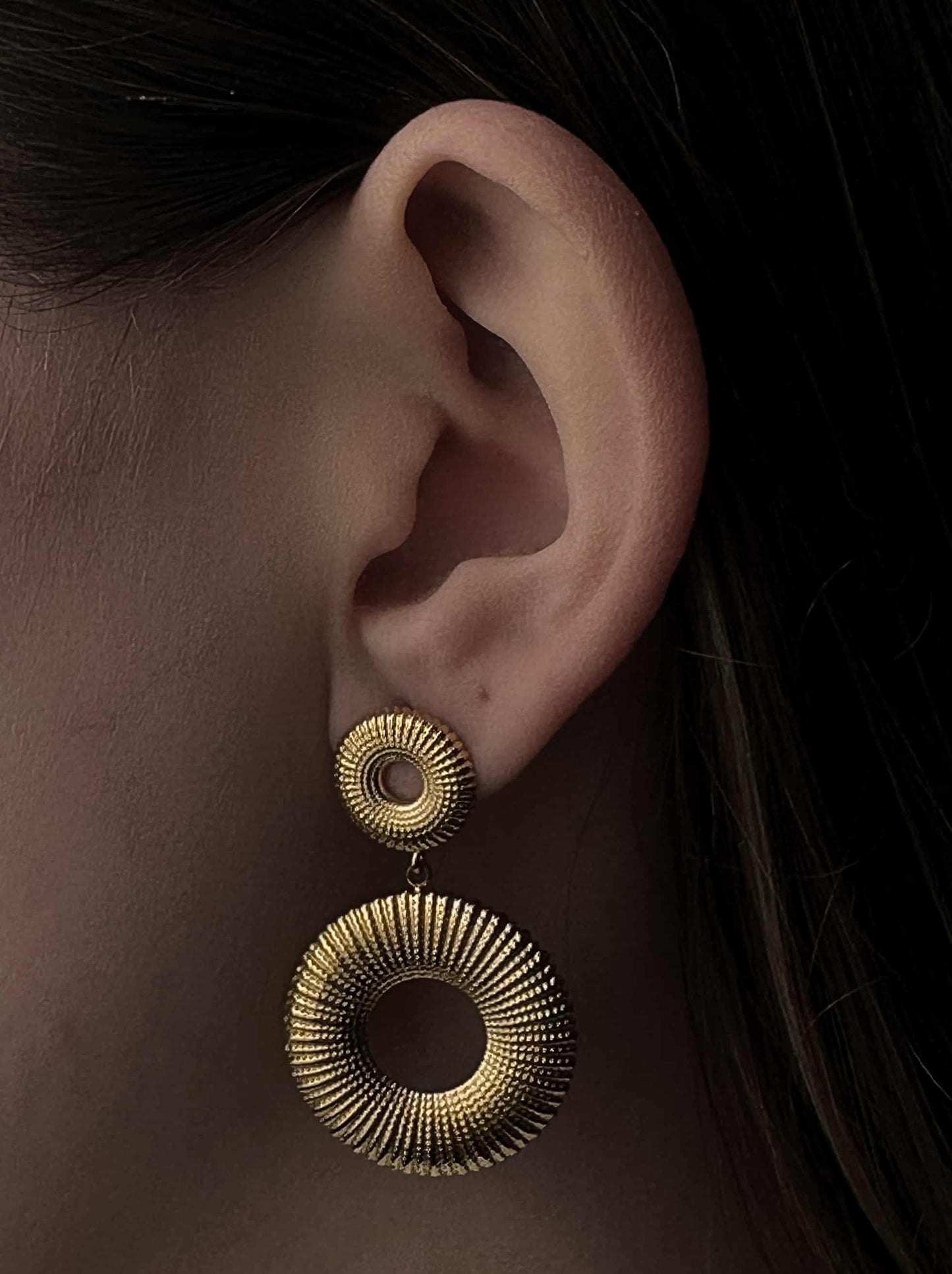 Boucles d'oreilles en acier doré