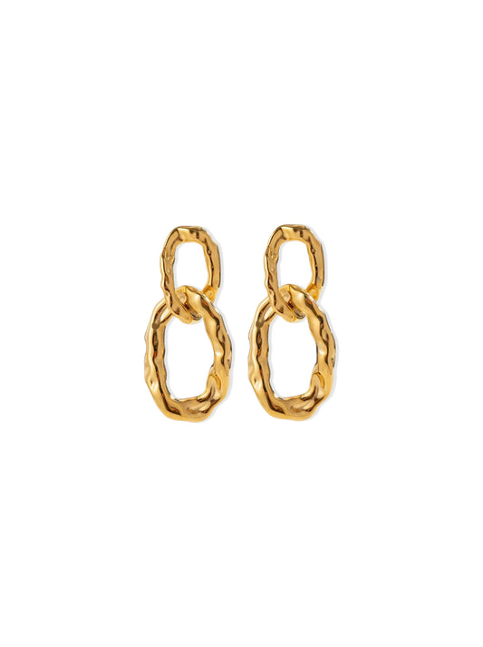 Irregular Golden Steel Earring