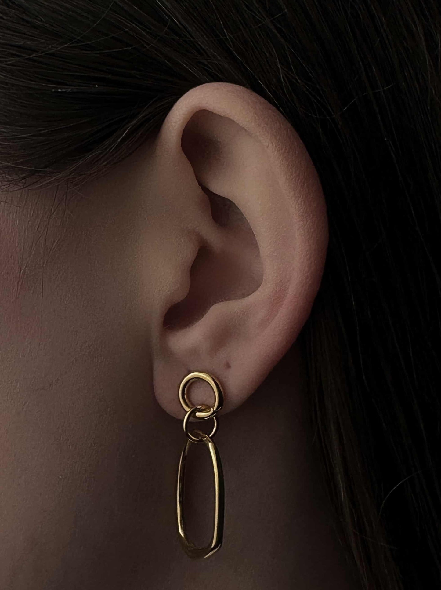 Golden steel earrings