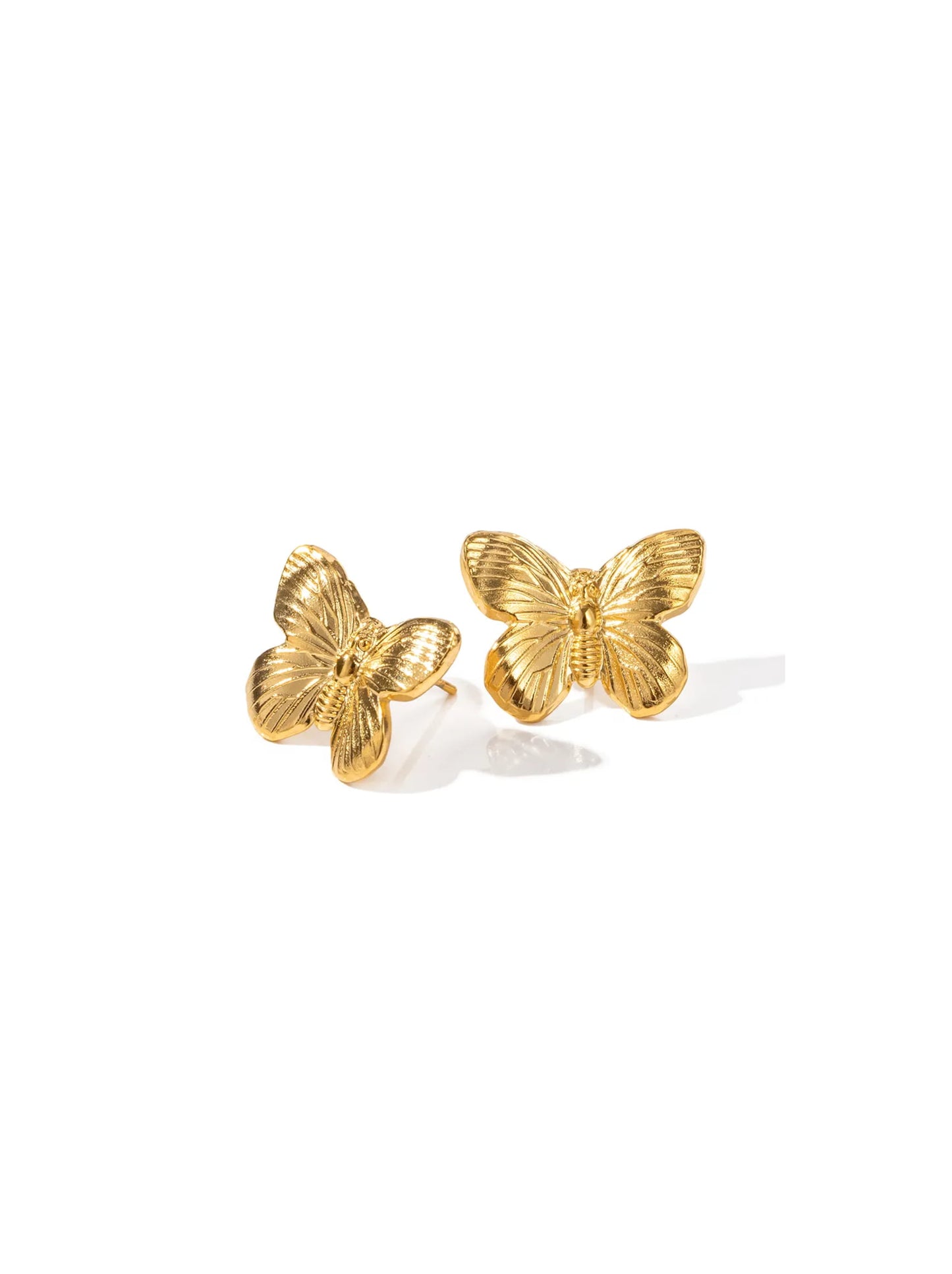 Butterfly gold steel earring