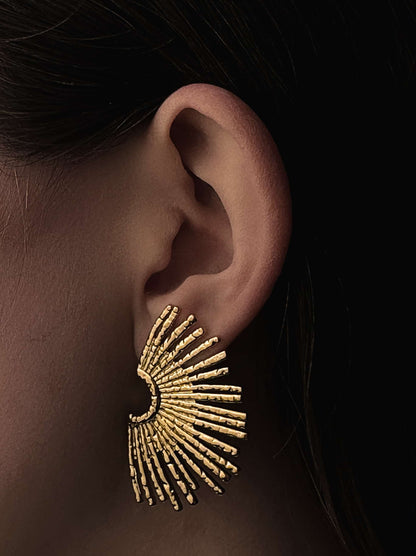 Golden steel earrings