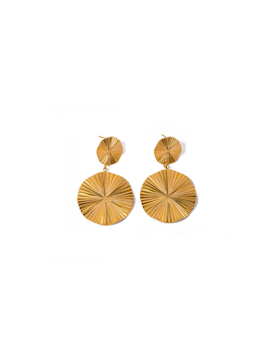 Golden steel earrings
