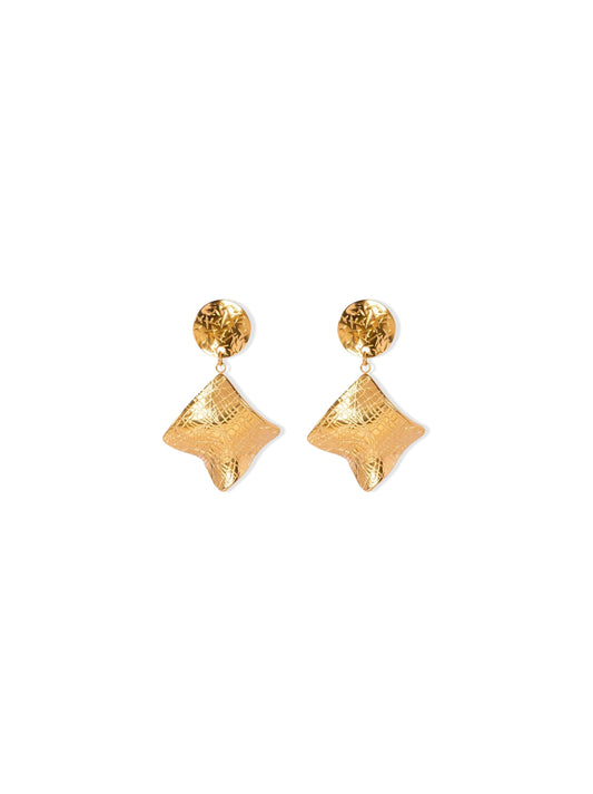 Diamond gold steel earrings