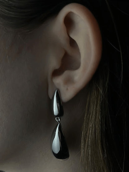 Silver steel earrings