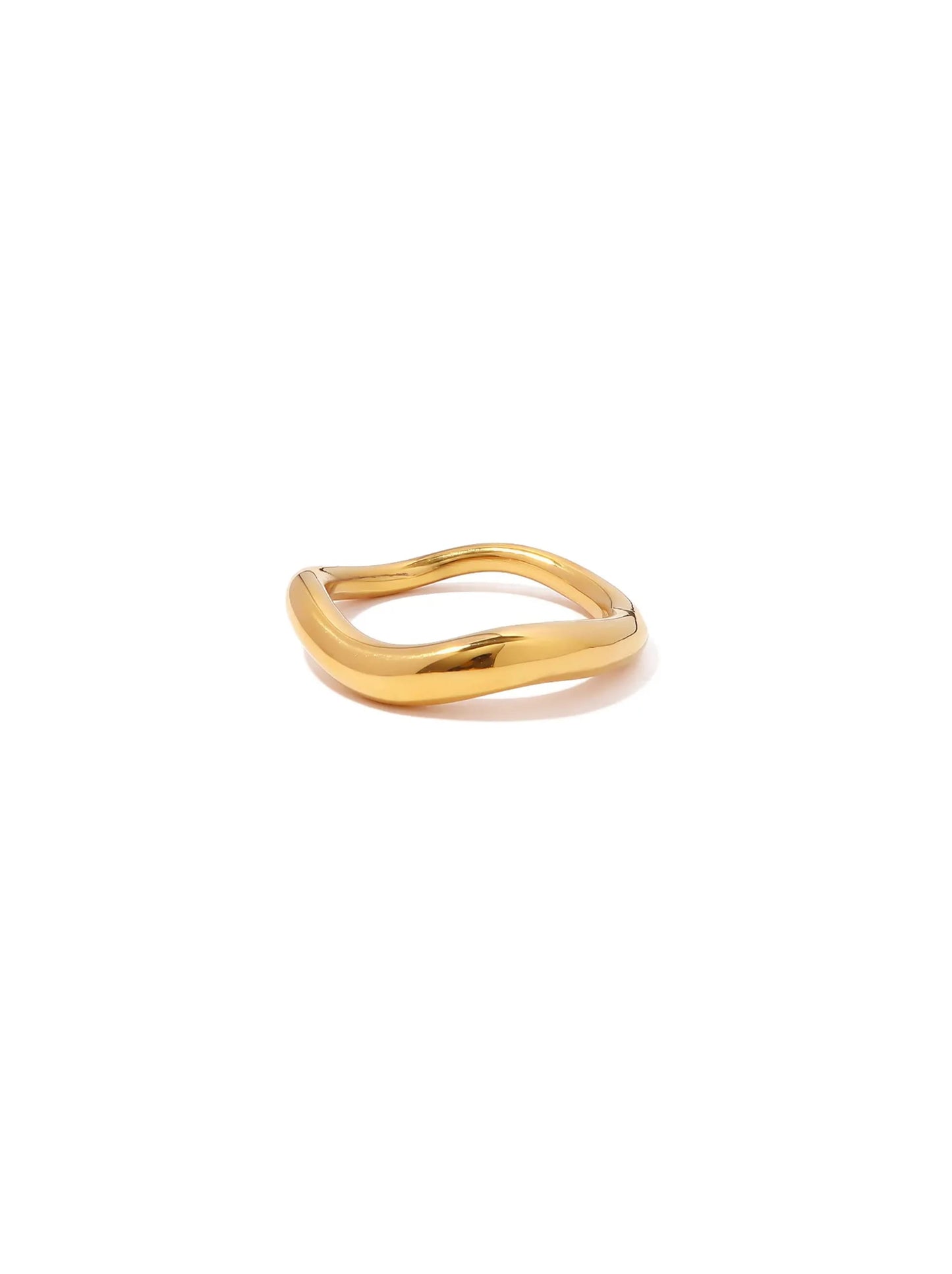 Irregular Golden Steel Ring