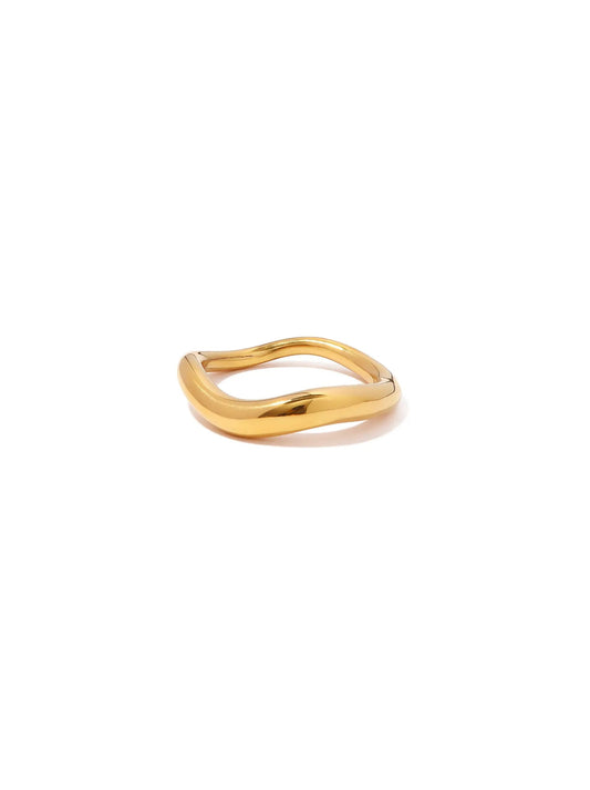 Irregular Golden Steel Ring