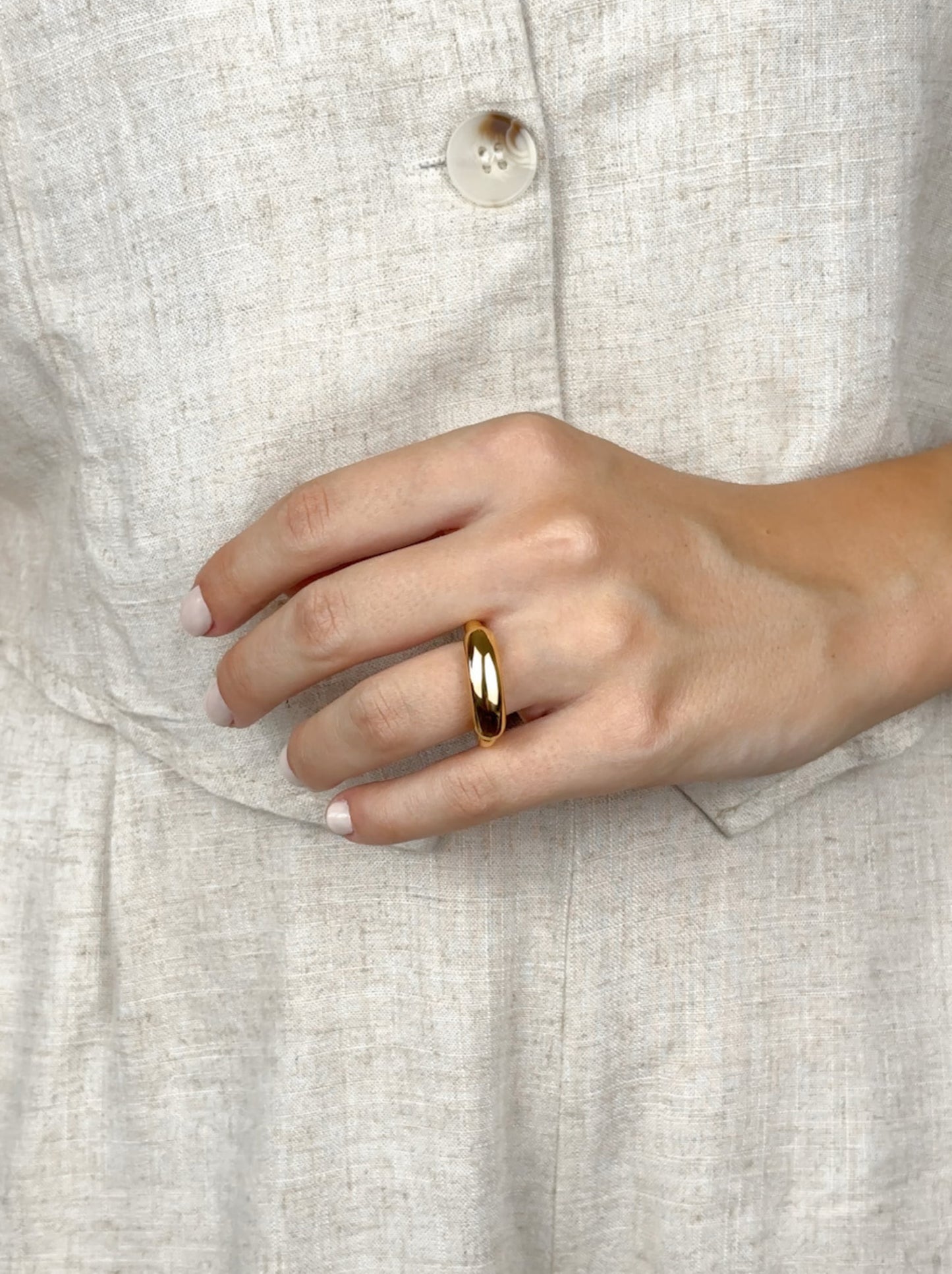 Basic Gold Steel Ring