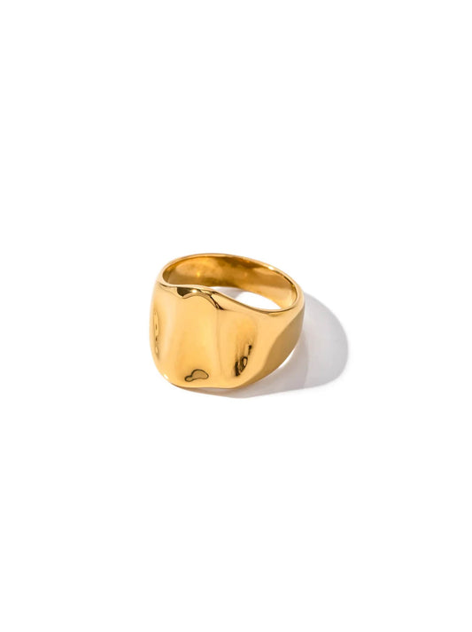 Irregular Golden Steel Ring