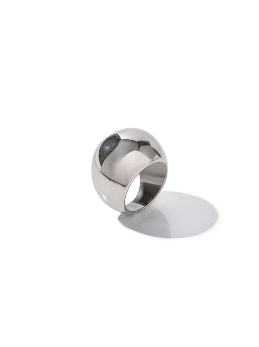 Wide Silver Steel Ring