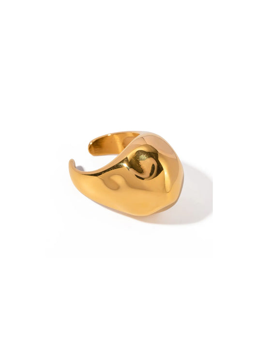 Adjustable golden steel ring