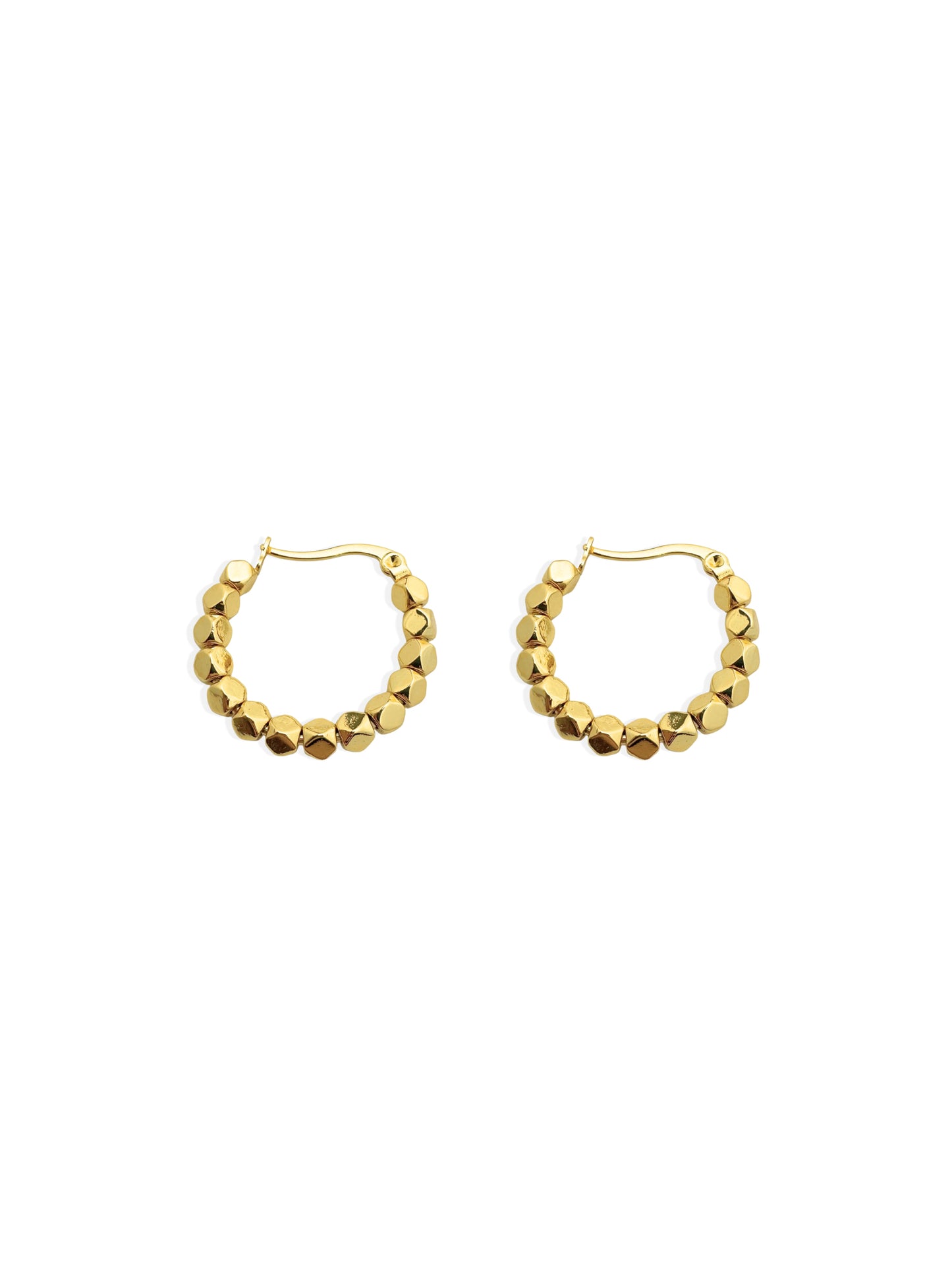 Ball gold steel hoops