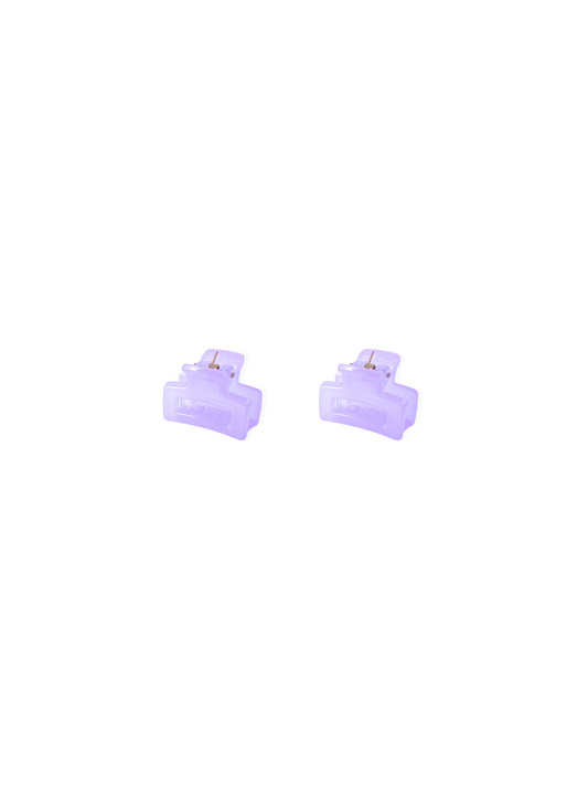 Set of purple hair clips