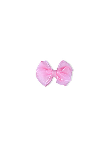 Hair clip with pink bow