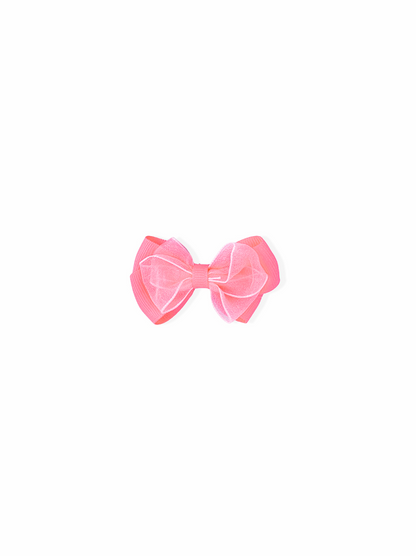 Hair clip with pink bow