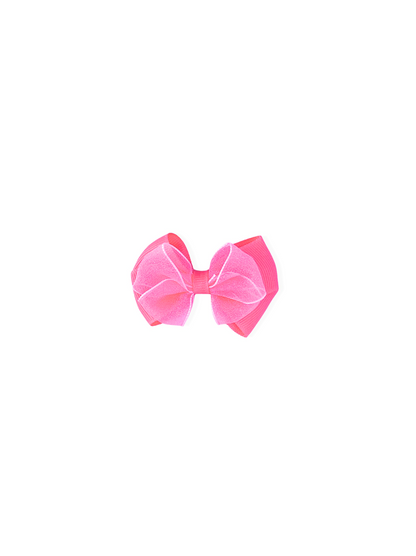 Hair clip with pink bow