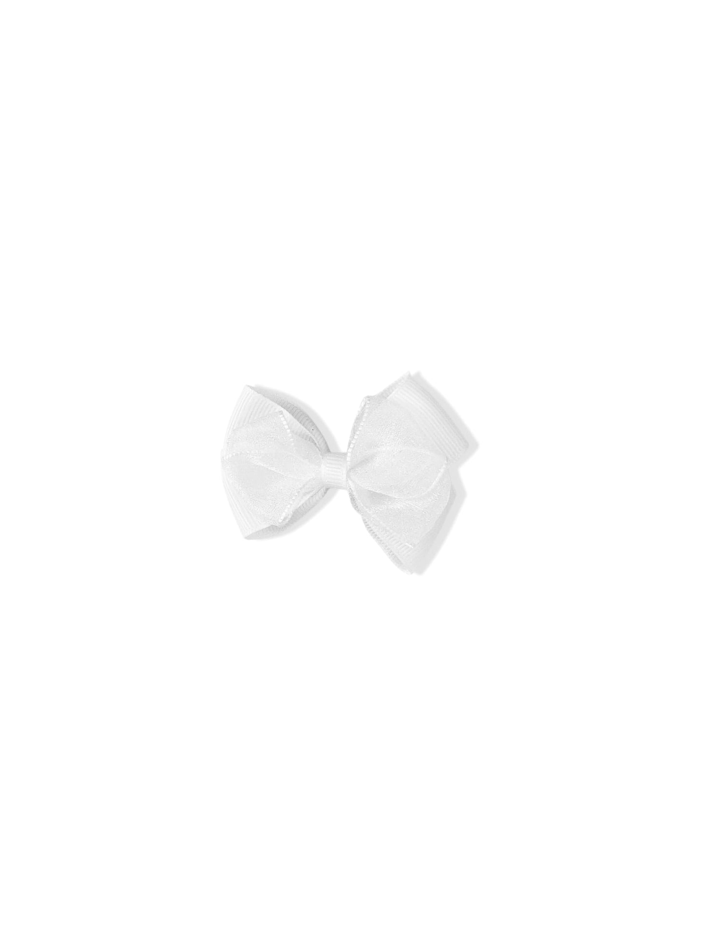 Hair clip with white bow