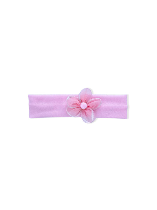 Pink hair ribbon with flower