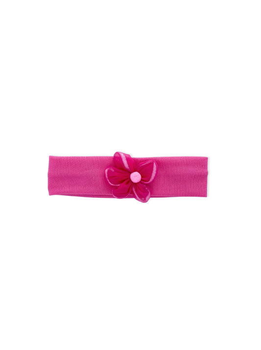 Pink hair ribbon with flower