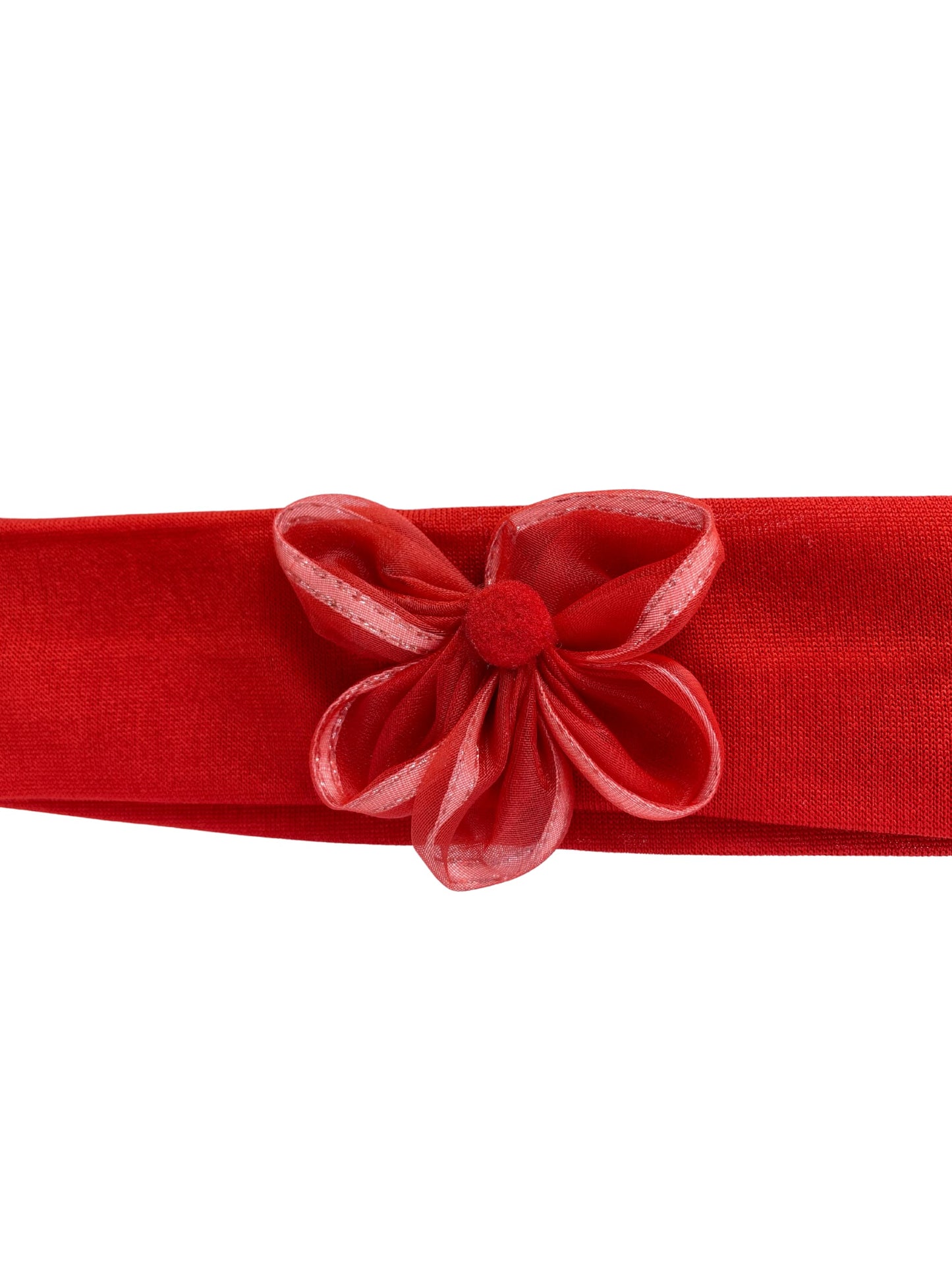 Red hair ribbon with flower