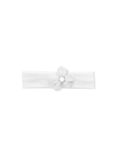 White hair ribbon with flower