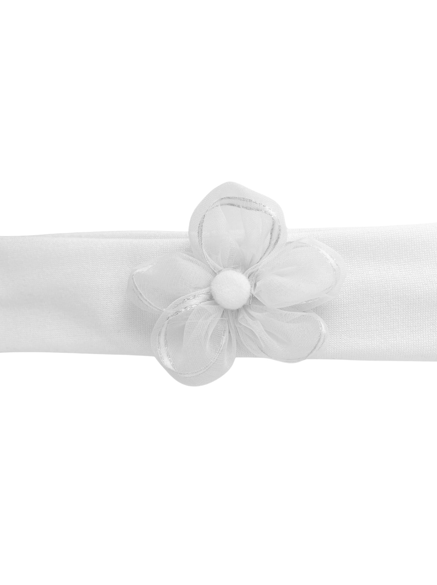 White hair ribbon with flower