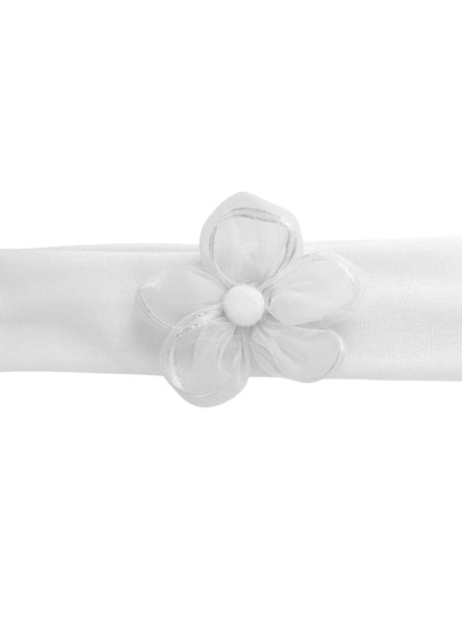 White hair ribbon with flower