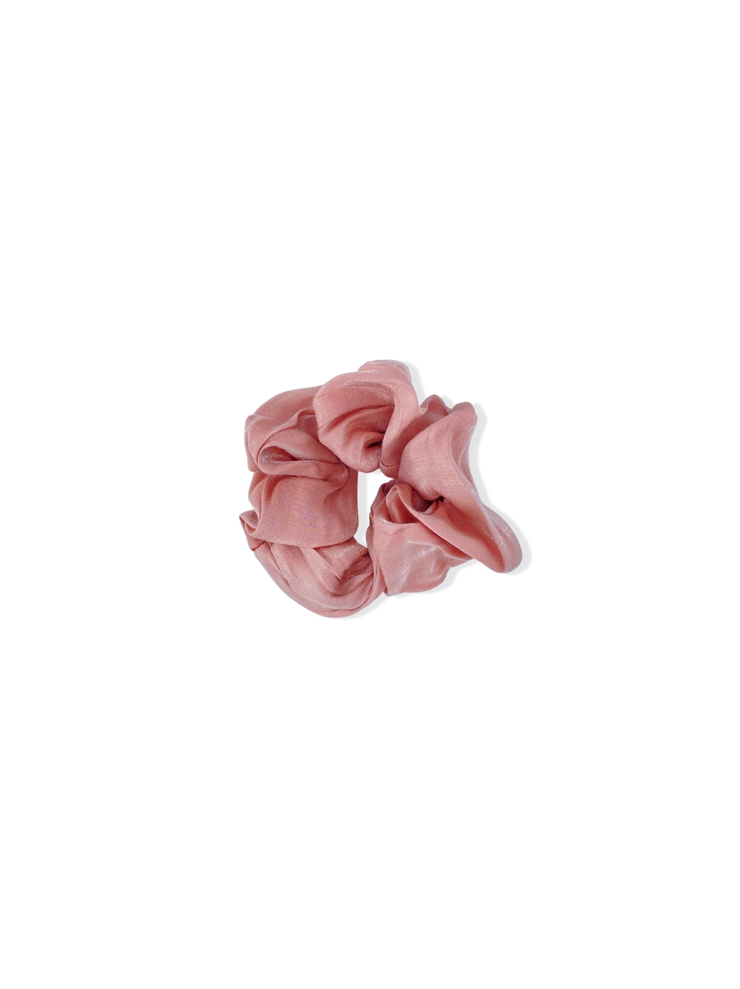 Pink shiny hair scrunchie