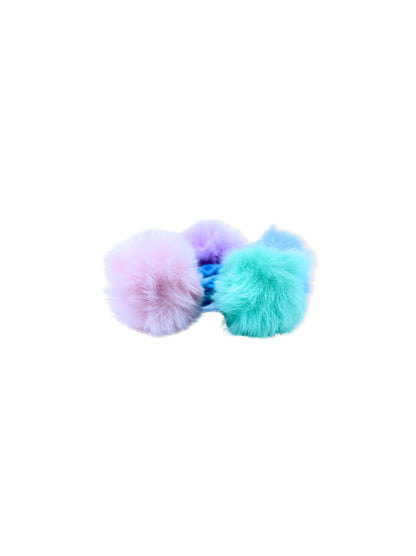 Hair elastic with colorful pompoms