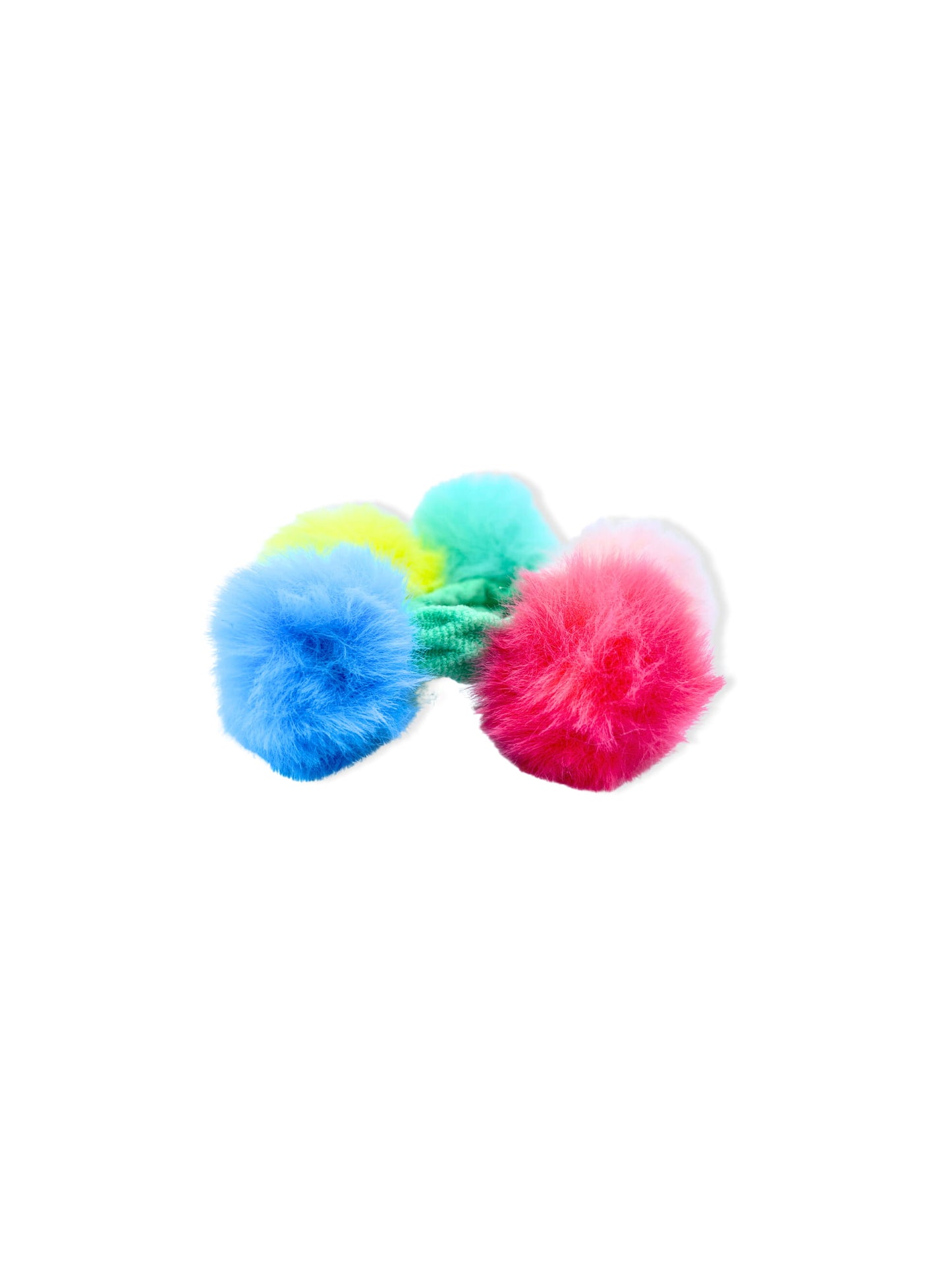 Elástico de cabelo com pompons coloridos