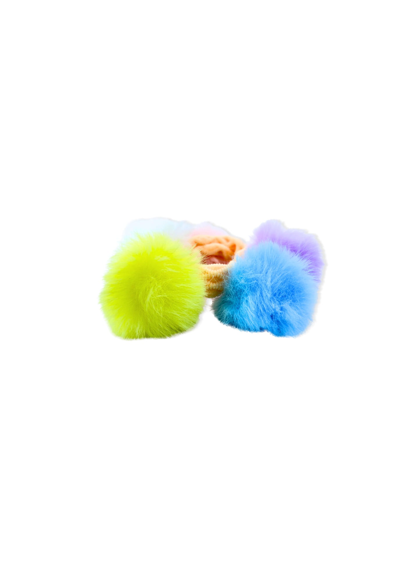 Elástico de cabelo com pompons coloridos