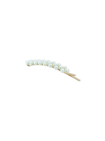 Barrette à cheveux dorée avec perles