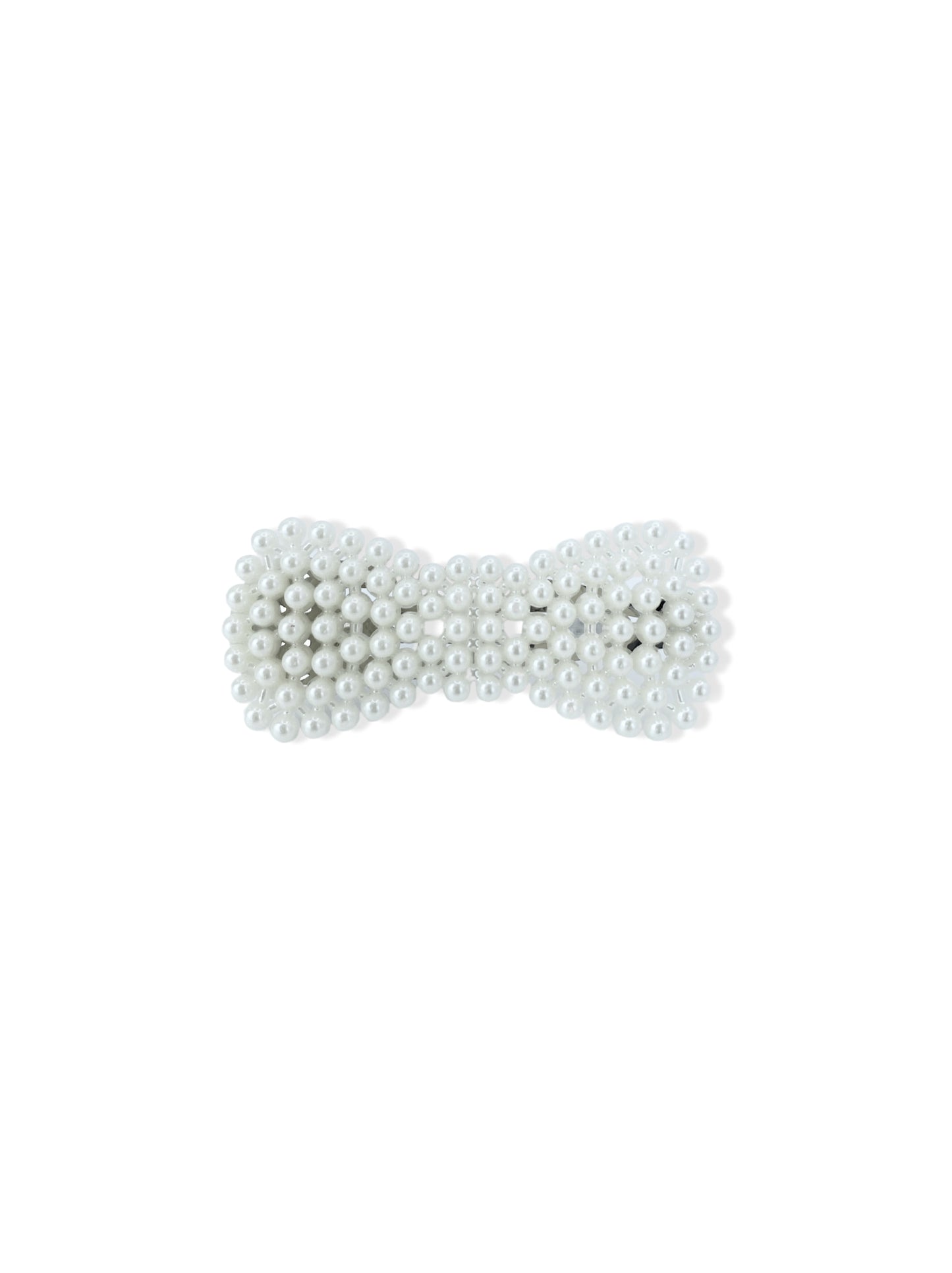 Silver hair clip with pearls