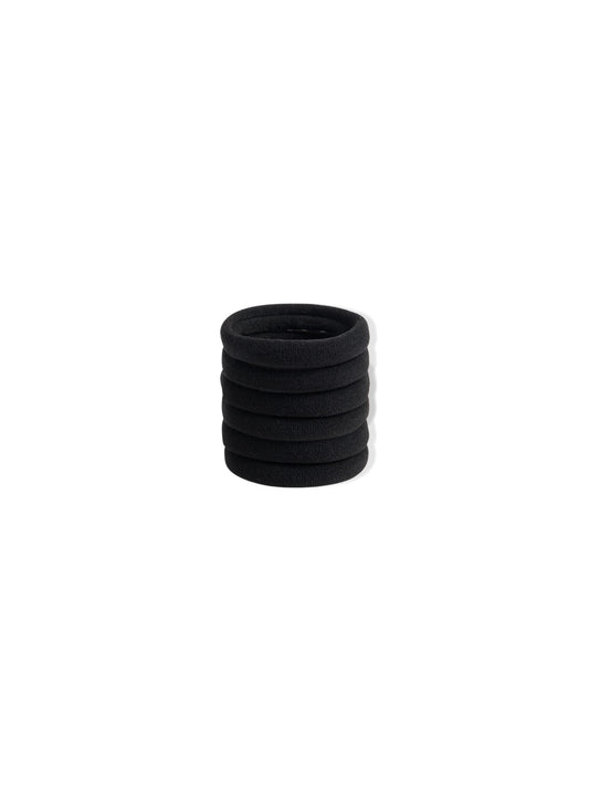 Set of black hair elastics