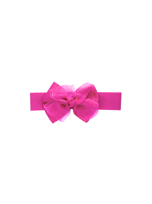 Pink hair ribbon with bow