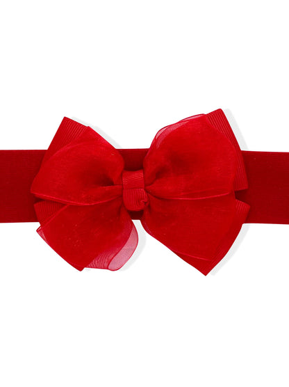 Red hair ribbon with bow