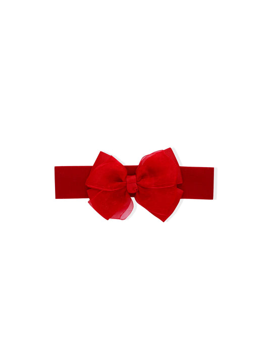 Red hair ribbon with bow