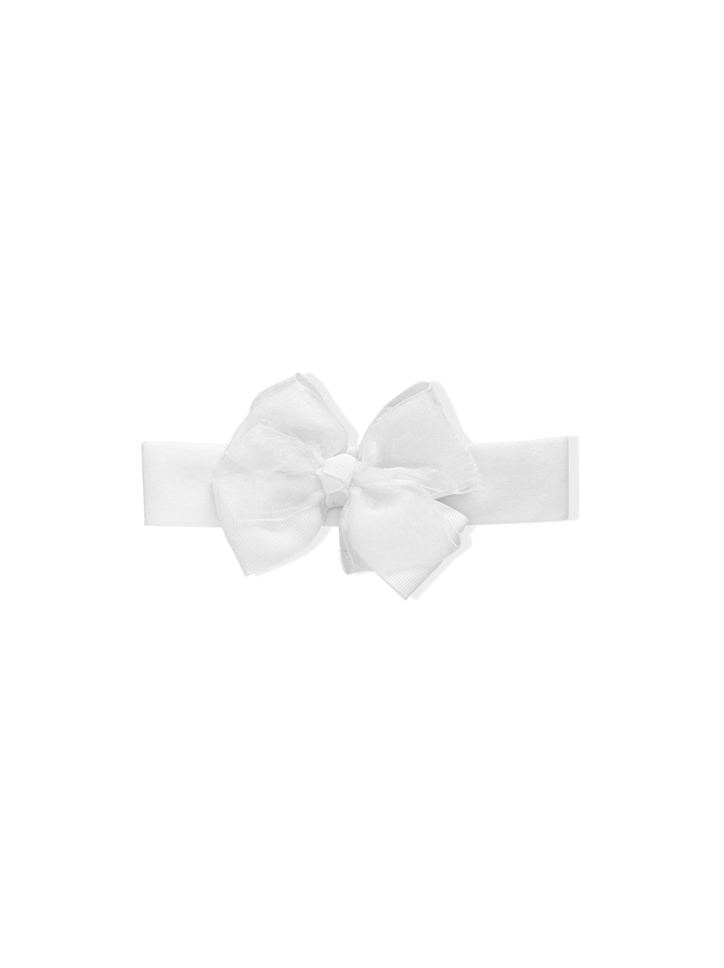 White hair ribbon with bow