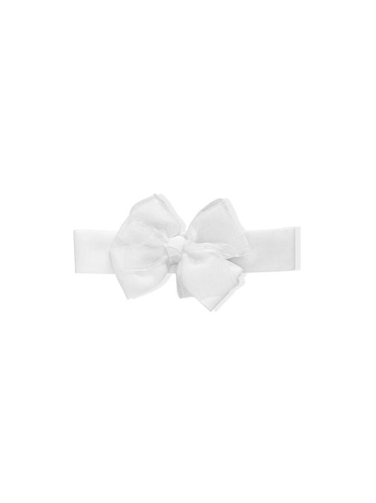 White hair ribbon with bow